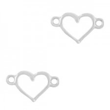 DQ Metal connector Heart 14x8mm Antique silver